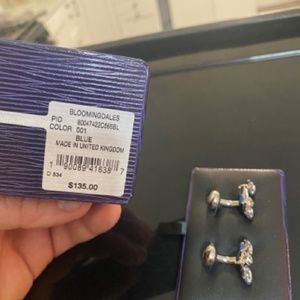 BABETTE WASSERMAN CUFF LINKS BLUE BICYCLE